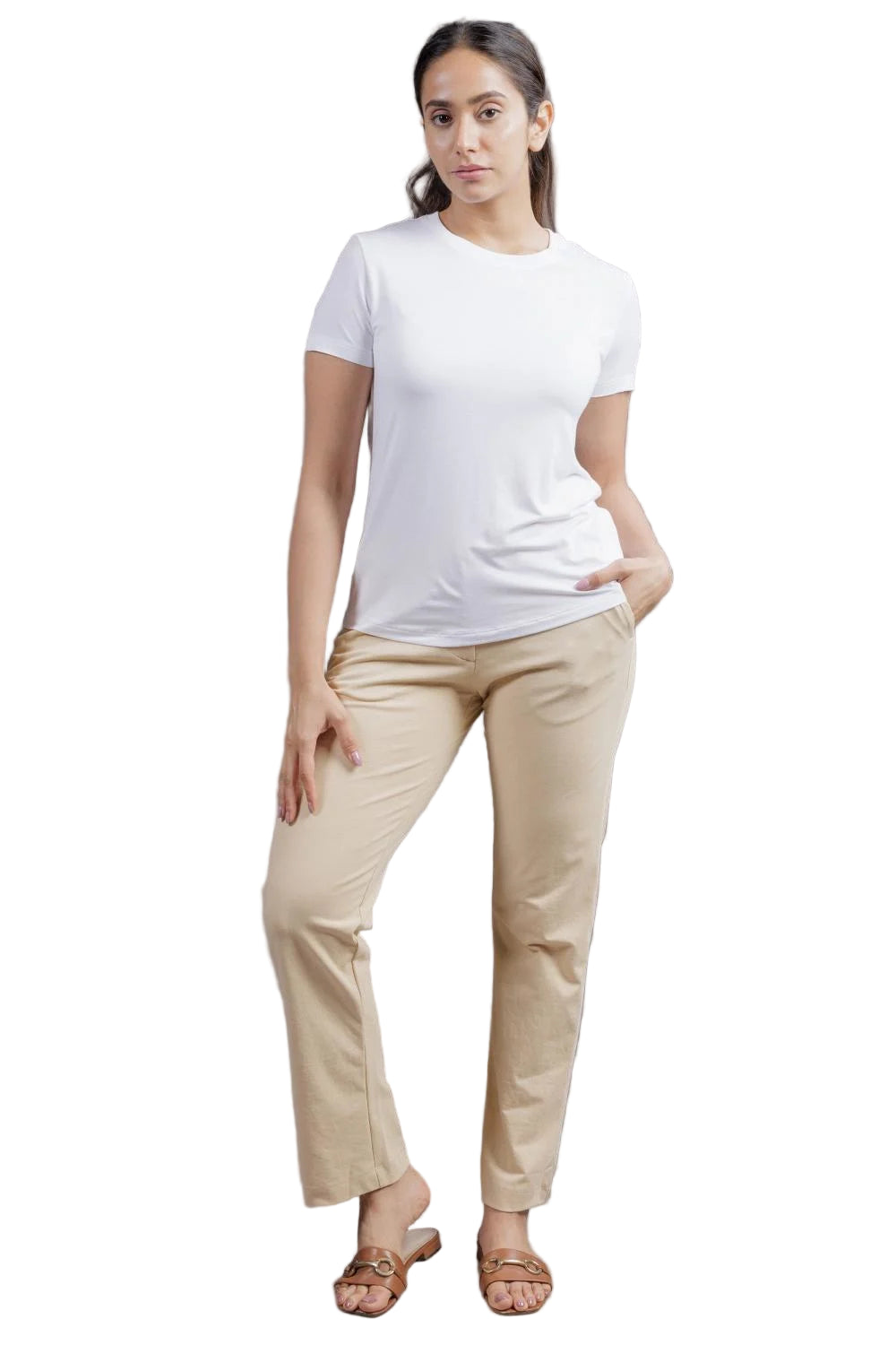 Women’s All Day Work Pants – SORONA® Stretch Trousers (220 GSM) (Desert Sand)
