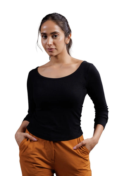 Full Sleeve Bamboo Top (Carbon Black)