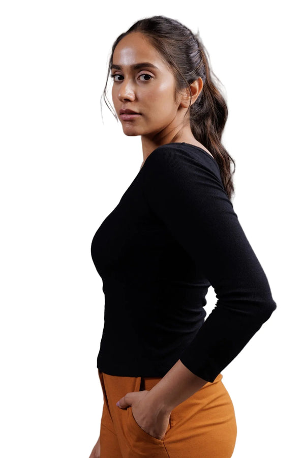 Full Sleeve Bamboo Top (Carbon Black)