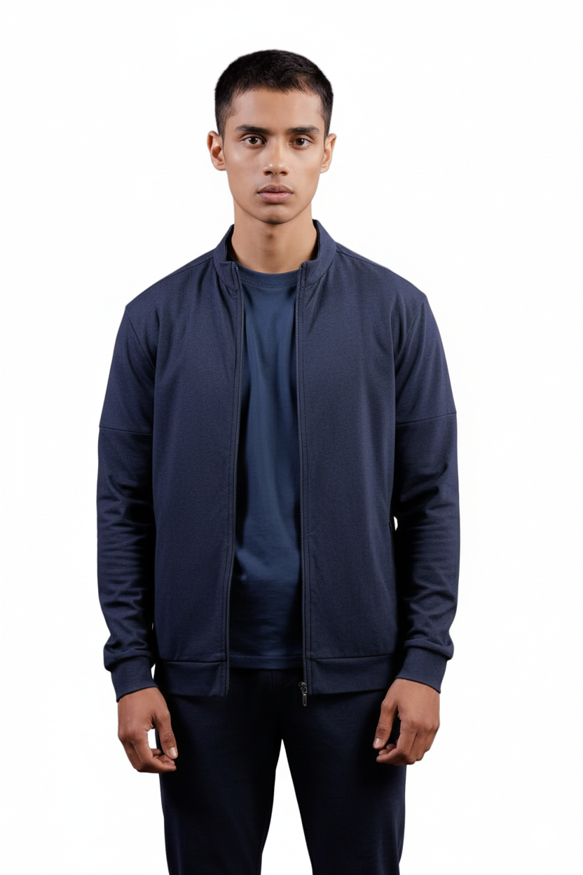 Full Zipper Jacket (Denim Melange)