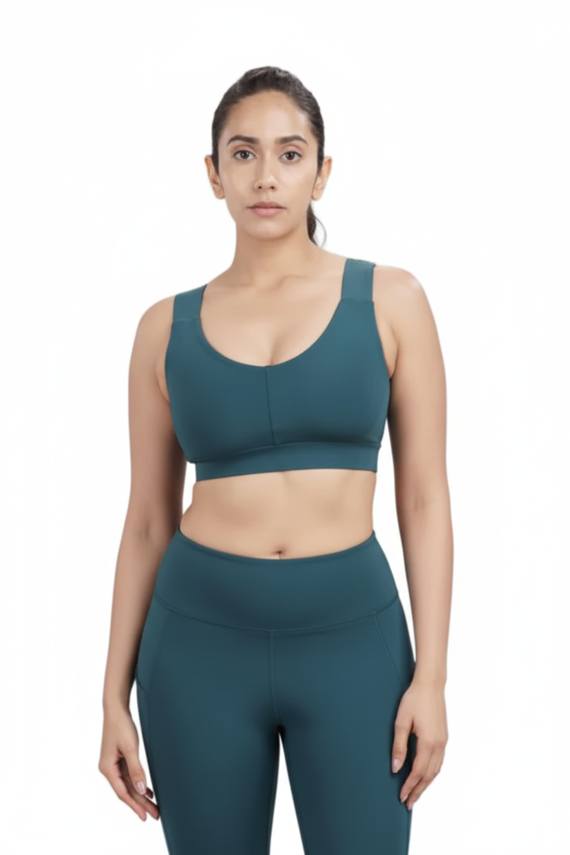 U-Neck Active Bra (Deep Teal)
