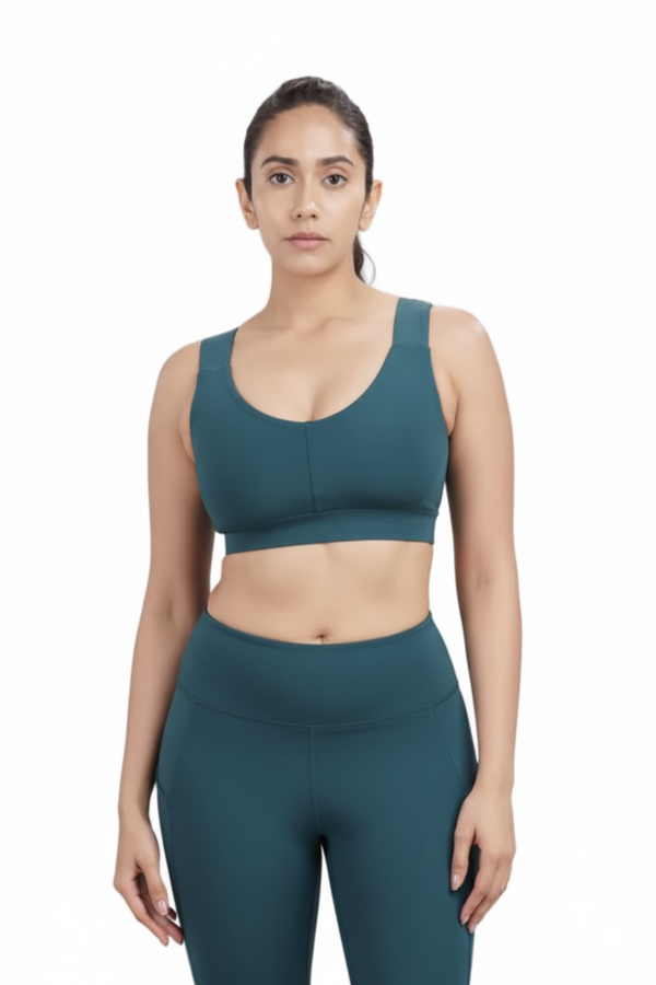 U-Neck Active Bra (Deep Teal)