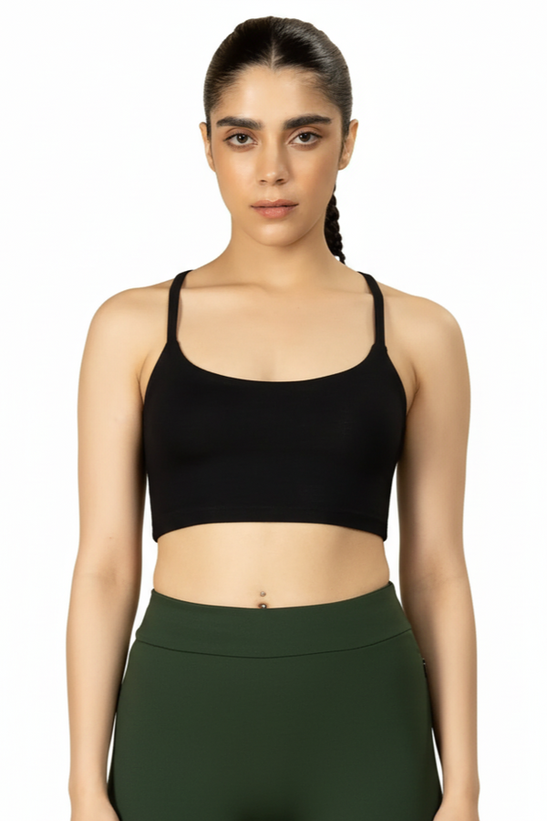 Bamboo Strappy Top (Carbon Black)