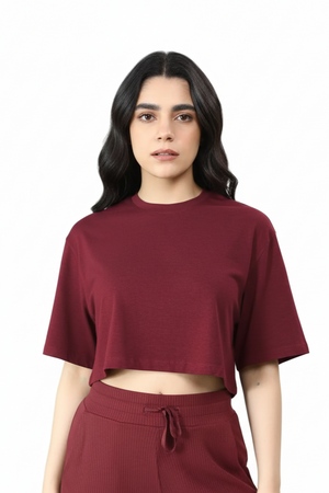 Bamboo Boxy Tee (Bold Red)