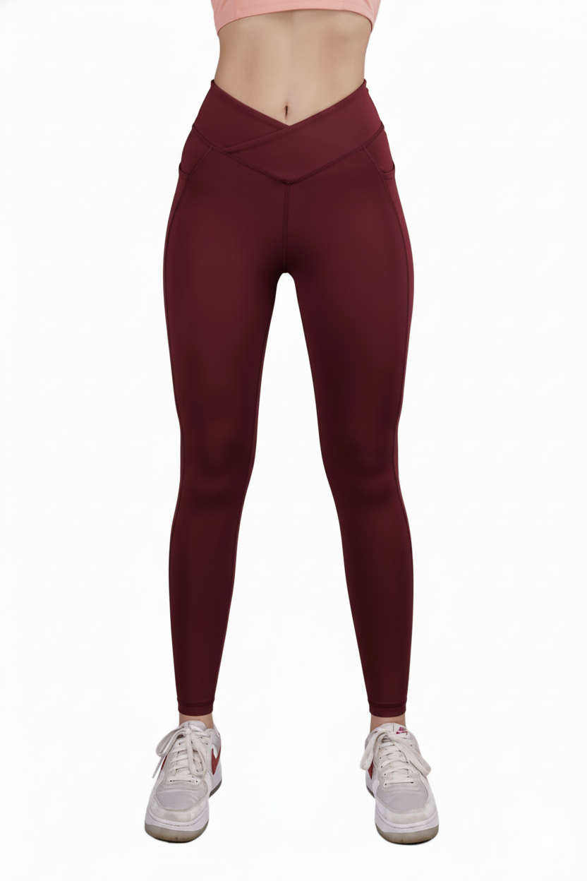 Carbon Crossband Legging (Sangria)
