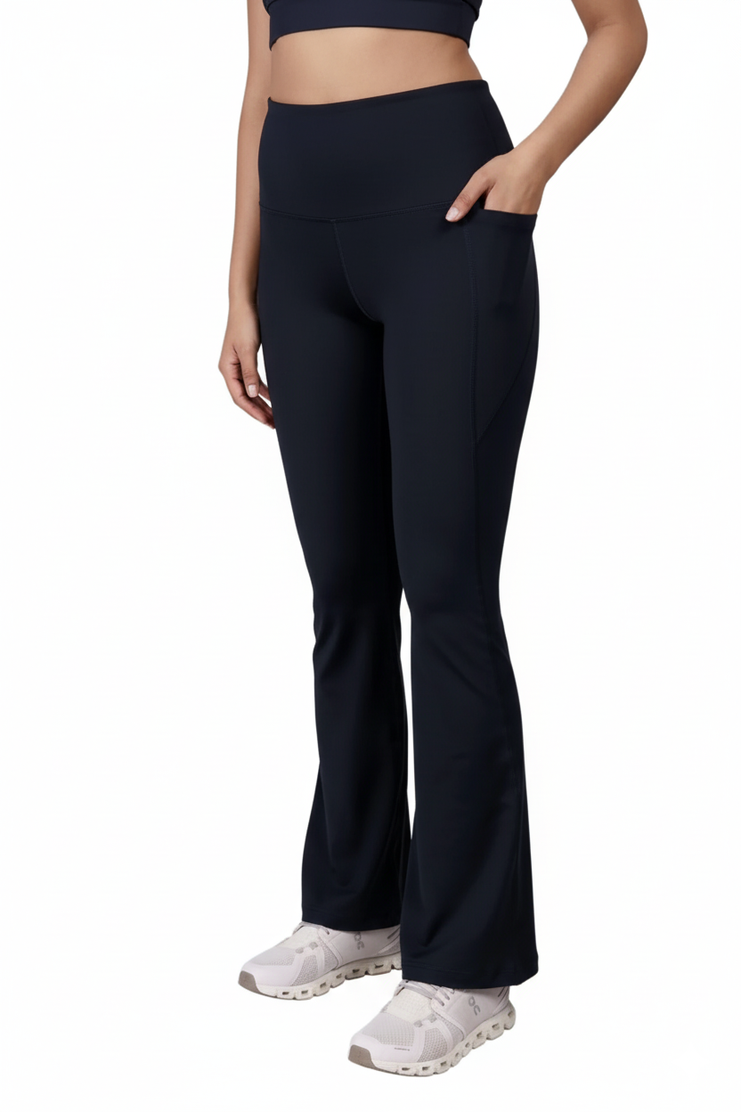 Flared Yoga Leggings (Bio-Poly Edition) (Midnight Navy)