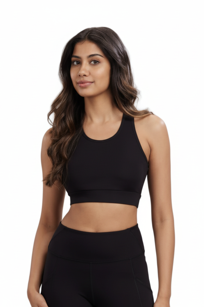 Racerback Active Bra (Carbon Black)