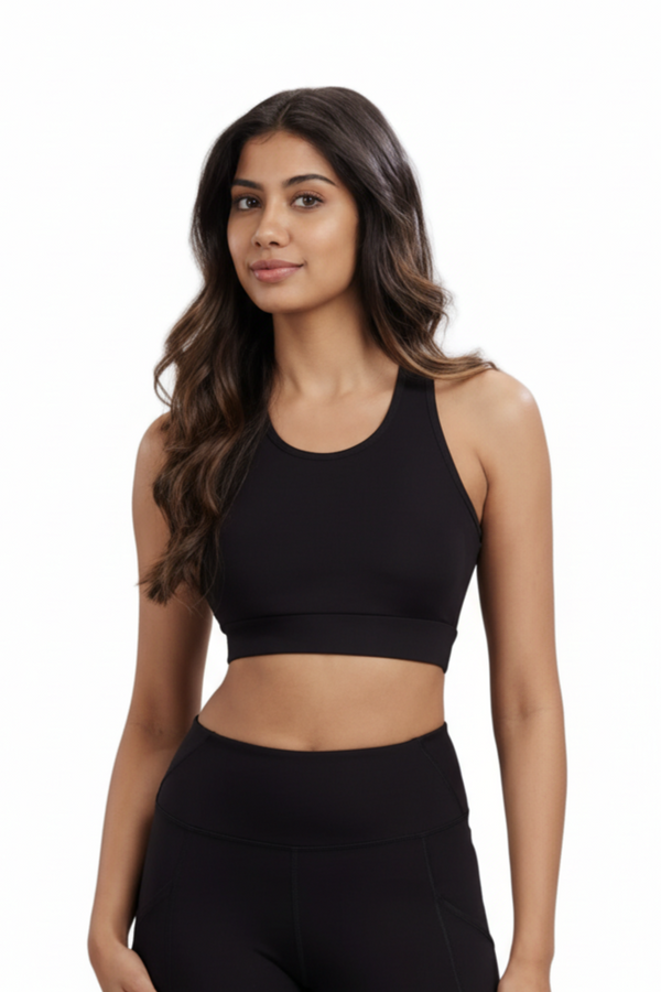 Racerback Active Bra (Carbon Black)