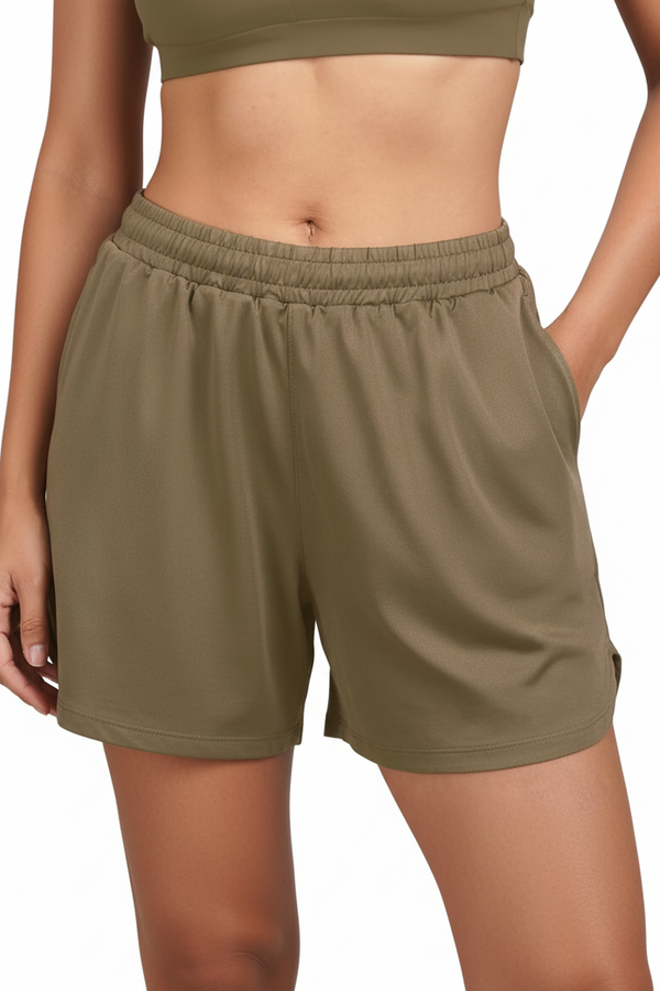 Bio Active Shorts – EcoCiclo™ Biodegradable Polyester (Sage Green)