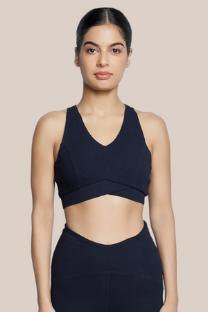 Organic Cotton Max Support Sports Bra (Carbon Black)