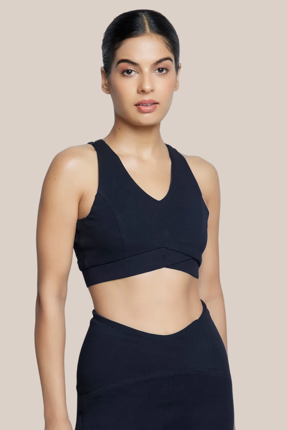Organic Cotton Max Support Sports Bra (Carbon Black)