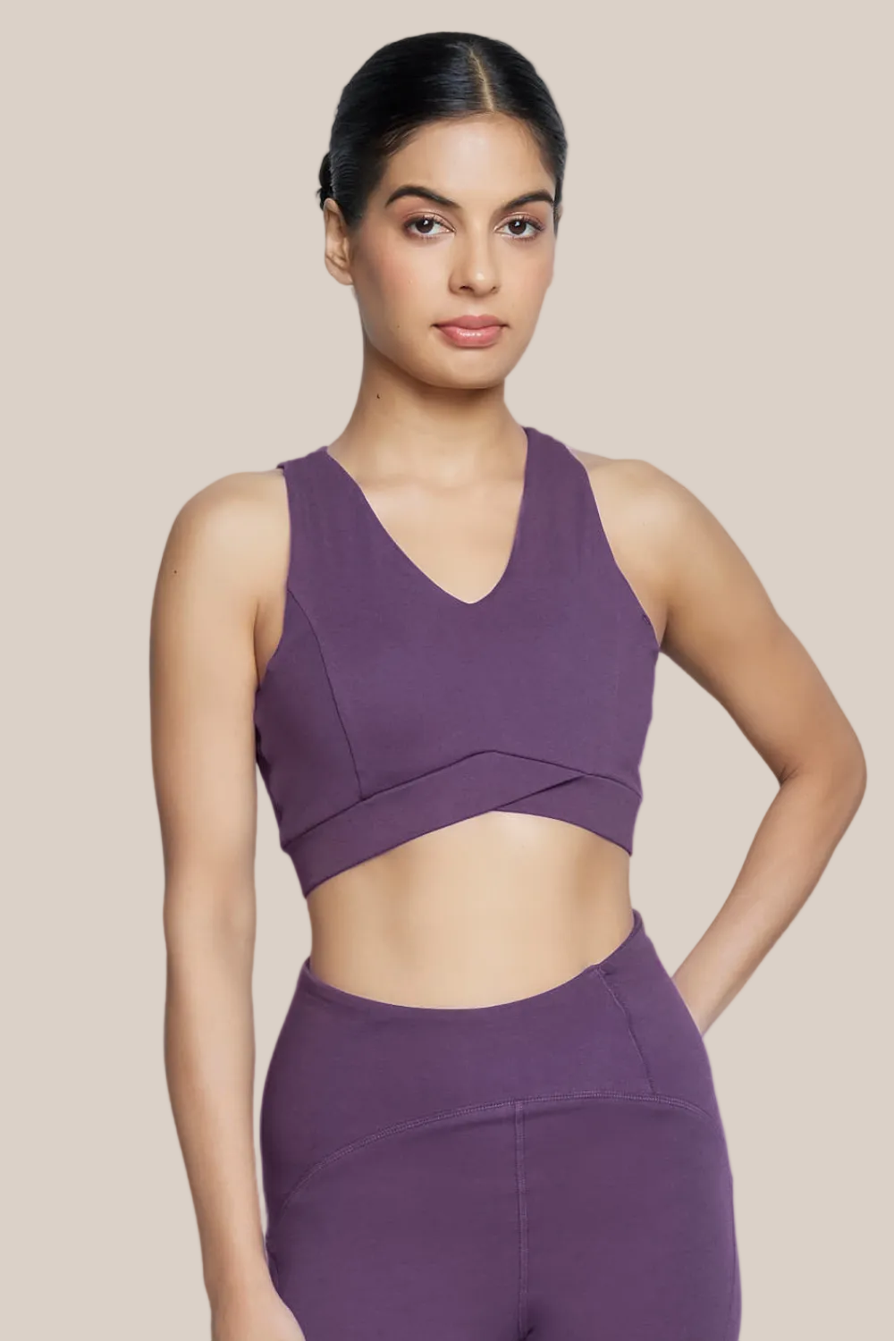 Organic Cotton Max Support Sports Bra (Plum)
