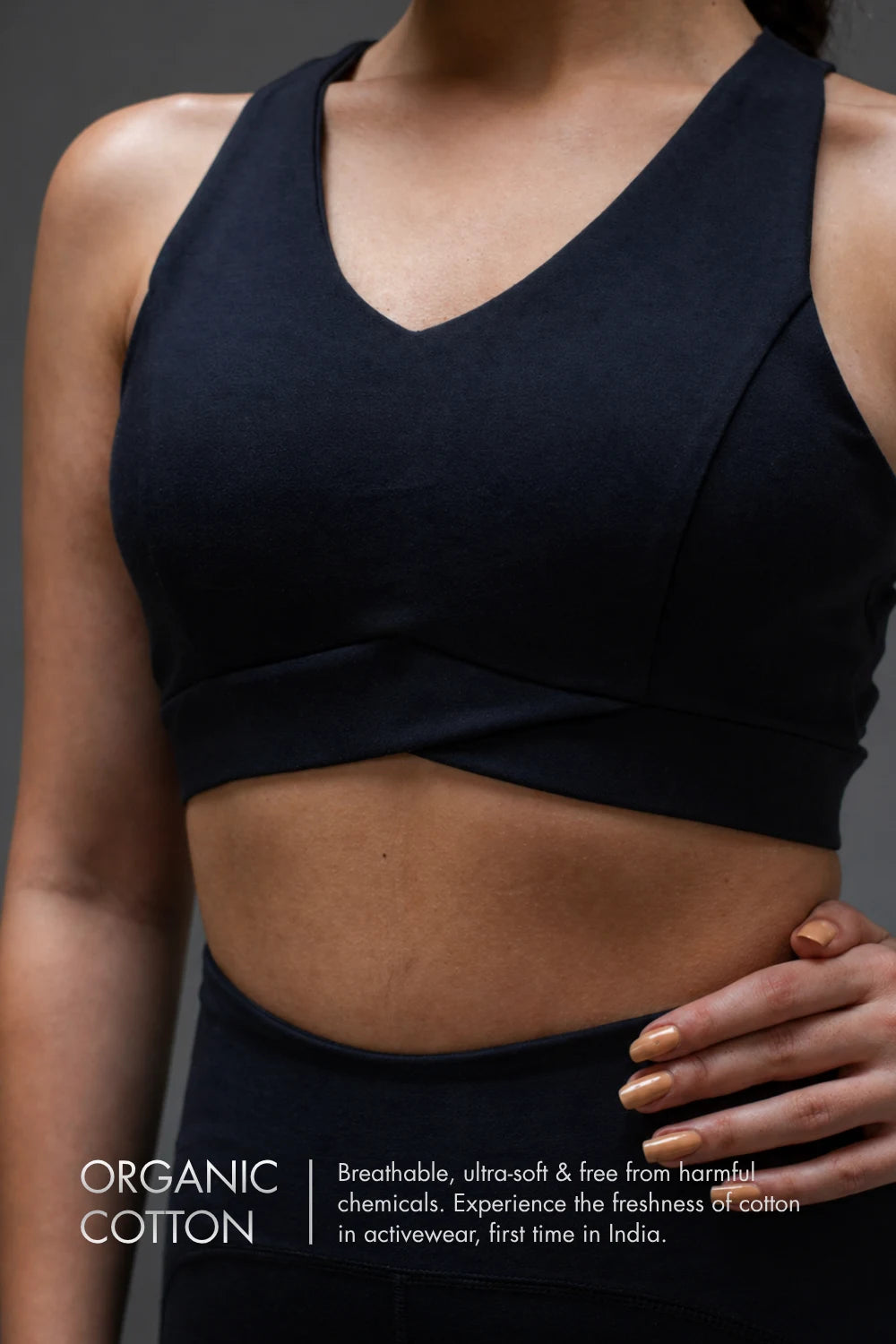 Organic Cotton Max Support Sports Bra (Midnight Navy)