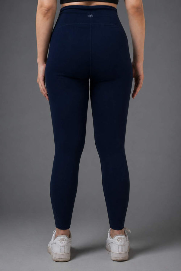 Organic Cotton Full Coverage Bra and High Waist Leggings Set (Midnight Navy)