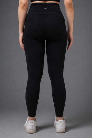 Organic Cotton Full Coverage Bra and High Waist Leggings Set (Carbon Black)