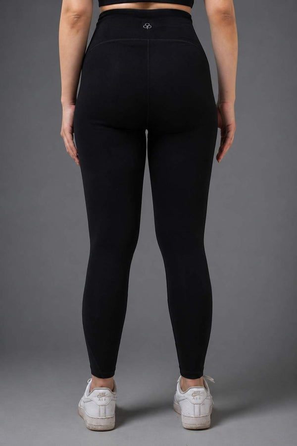 Organic Cotton Full Coverage Bra and High Waist Leggings Set (Carbon Black)