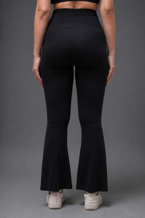 Organic Cotton Max Support Bra and Flared Leggings Set (Carbon Black)