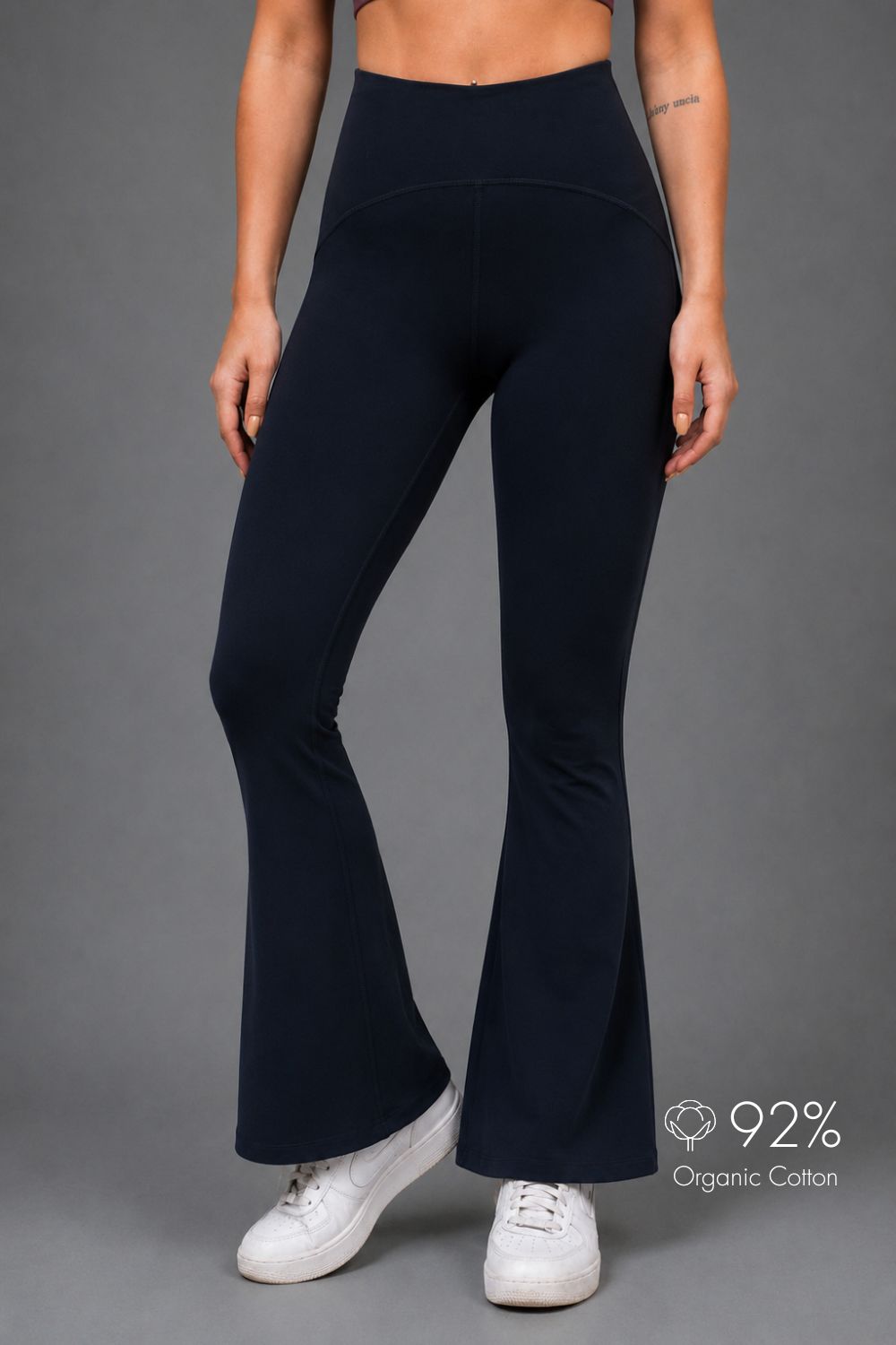 Organic Cotton Flared Training Leggings (Midnight Navy)