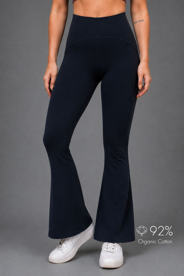 Organic Cotton Flared Training Leggings (Midnight Navy)