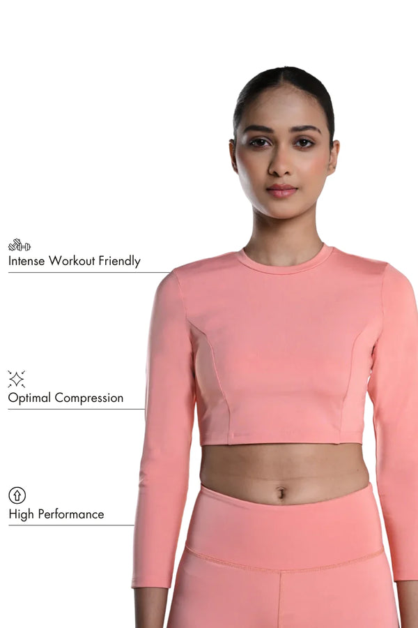 Cropped Active Tee (Peach)