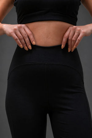 Organic Cotton Flared Training Leggings (Carbon Black)