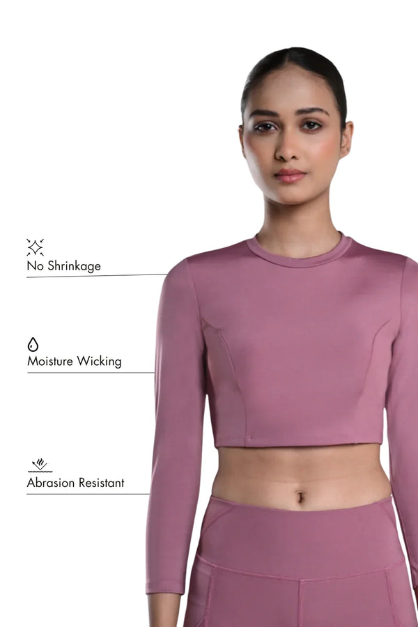 Cropped Active Tee (Mellow Mauve)