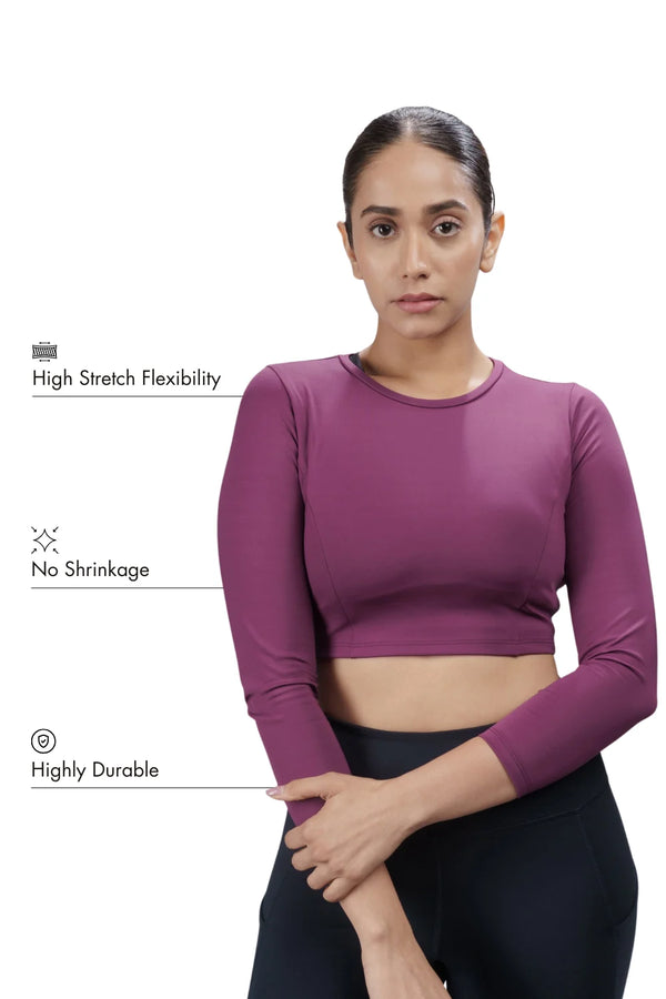 Cropped Active Tee (Deep Purple)