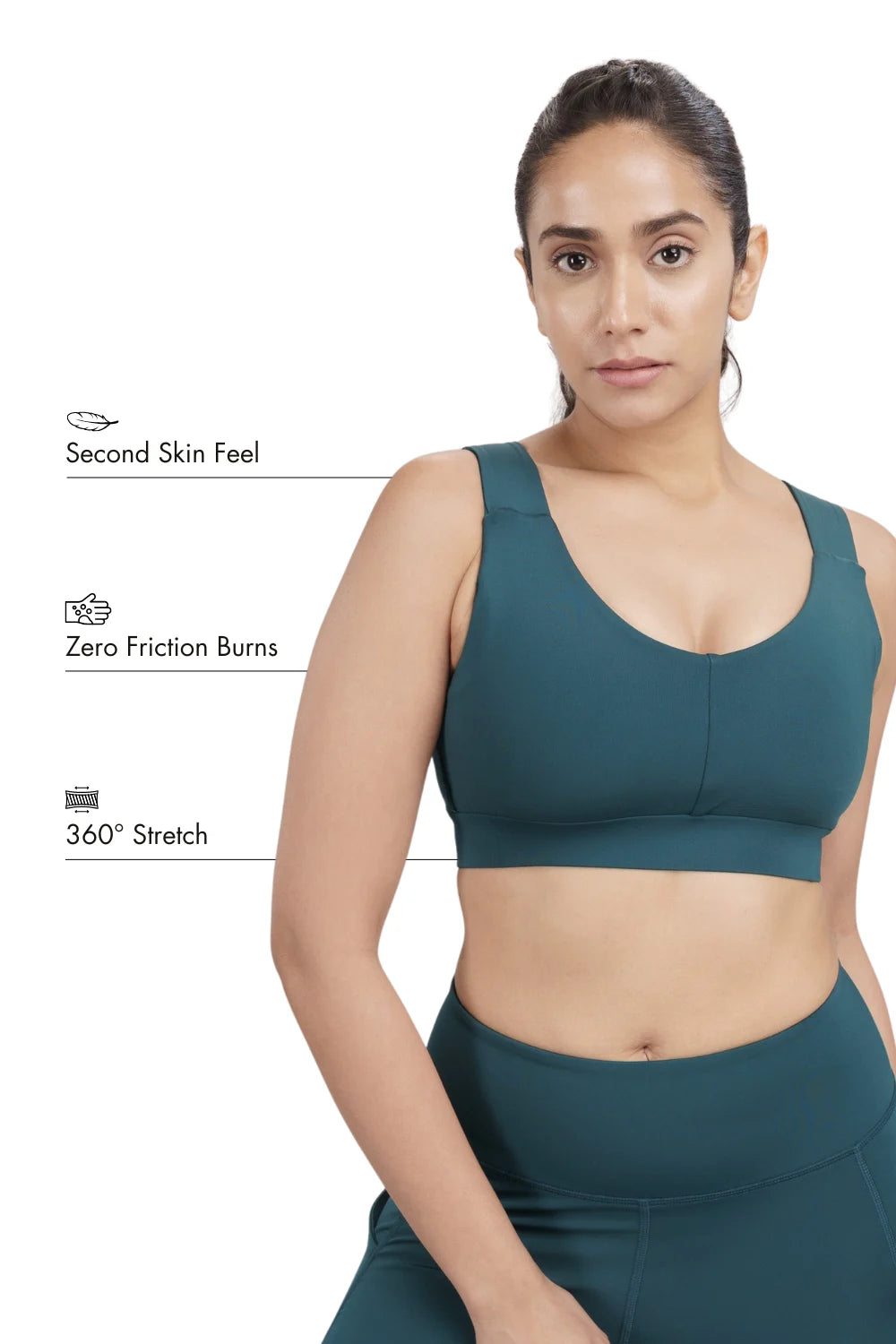 U-Neck Active Bra (Deep Teal)