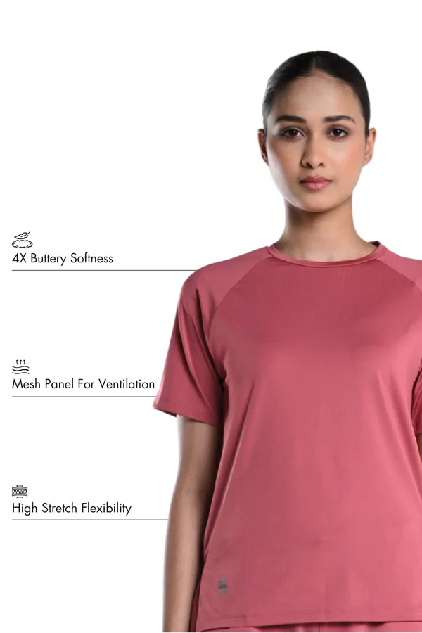 Bio Active Tee – EcoCiclo™ Biodegradable Polyester  (Mauve Wood)