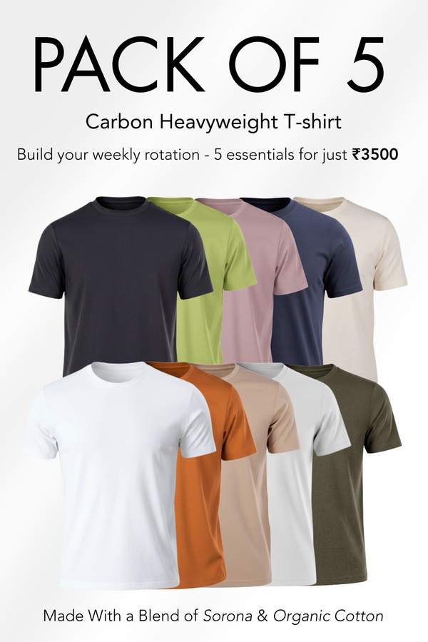 Carbon Heavyweight T-Shirt Pack of 5 (New Colours)