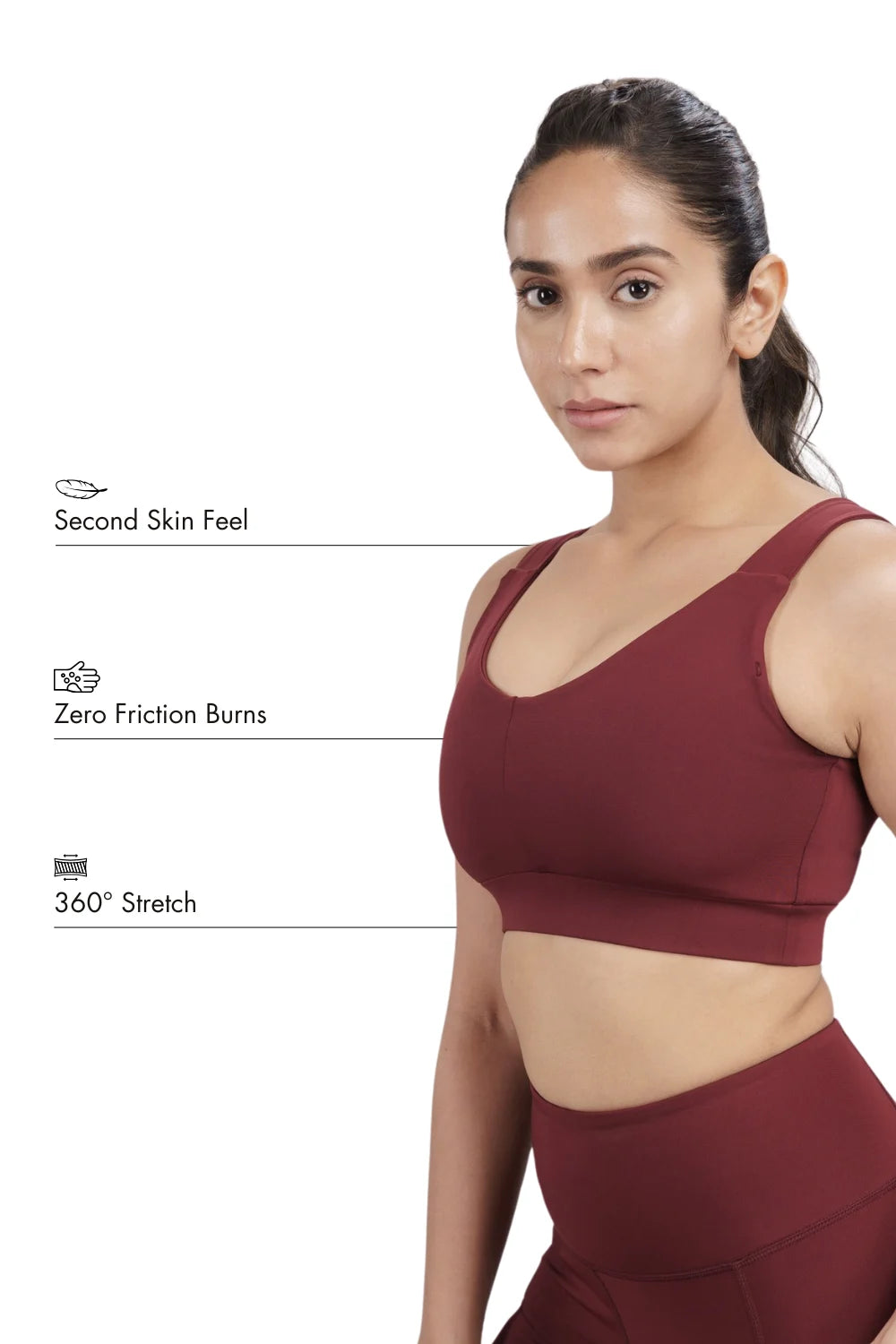 U-Neck Active Bra (Sangria)